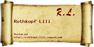 Rothkopf Lili névjegykártya
